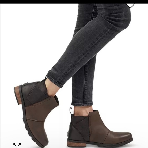 SOREL blackened brown waterproof emelie Chelsea booties - Picture 3 of 8